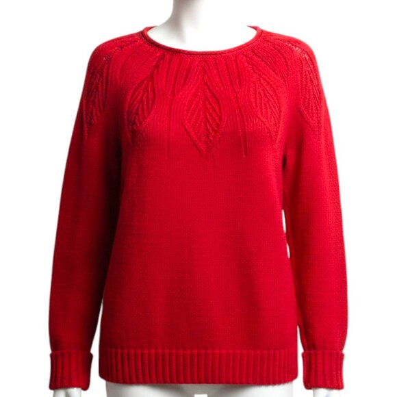 Chaps Women's Red Crewneck Pullover Sweater Size S - Picture 1 of 15